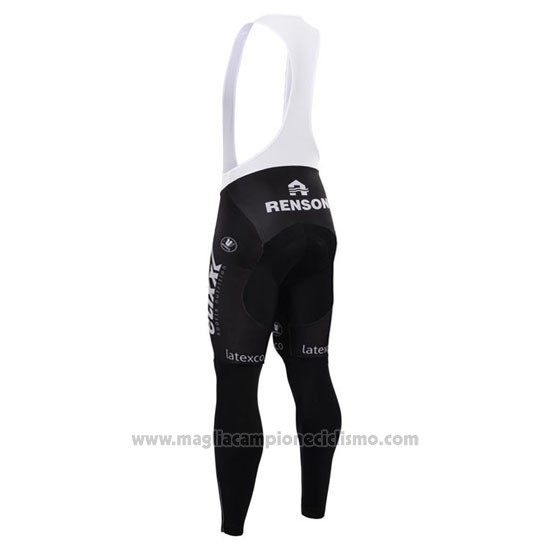 2015 Abbigliamento Ciclismo Etixx Quick Step Nero e Bianco Manica Lunga e Salopette